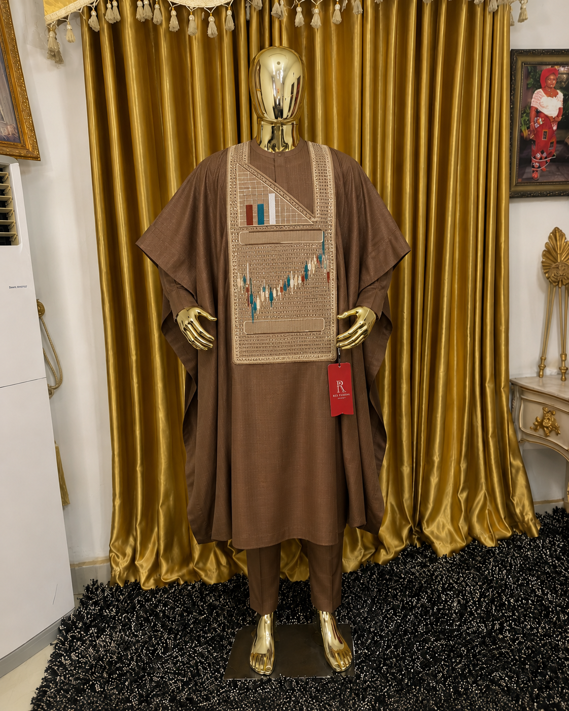 Red Fashion elite native evening outfit